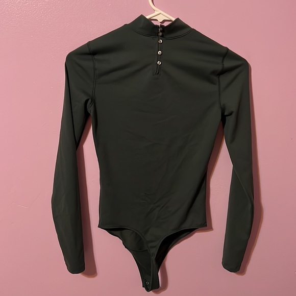 Abercrombie & Fitch Soft A&F Collection Dark Green Mock Neck Bodysuit - Picture 11 of 11